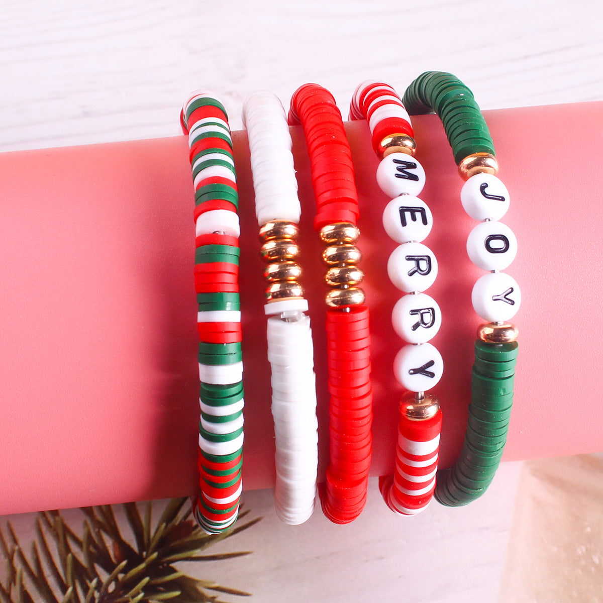 Vintage soft clay beaded bracelet - image 2