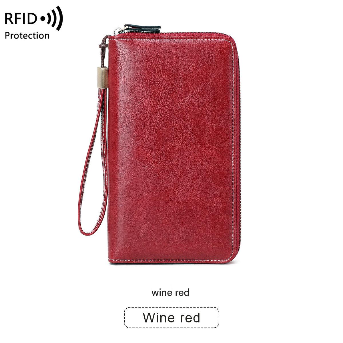 RFID women's wallet in light blue color
