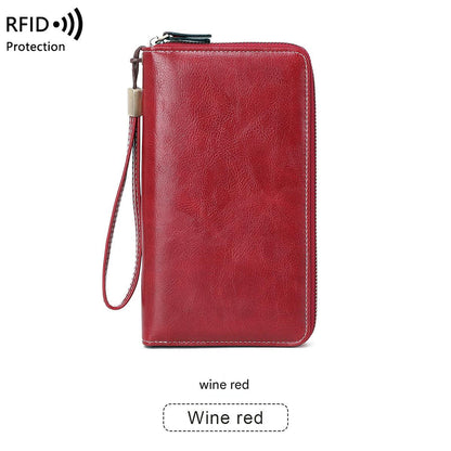 RFID women's wallet in light blue color