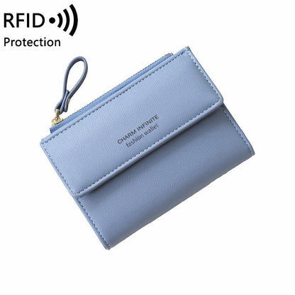Elegant light green RFID-blocking wallet