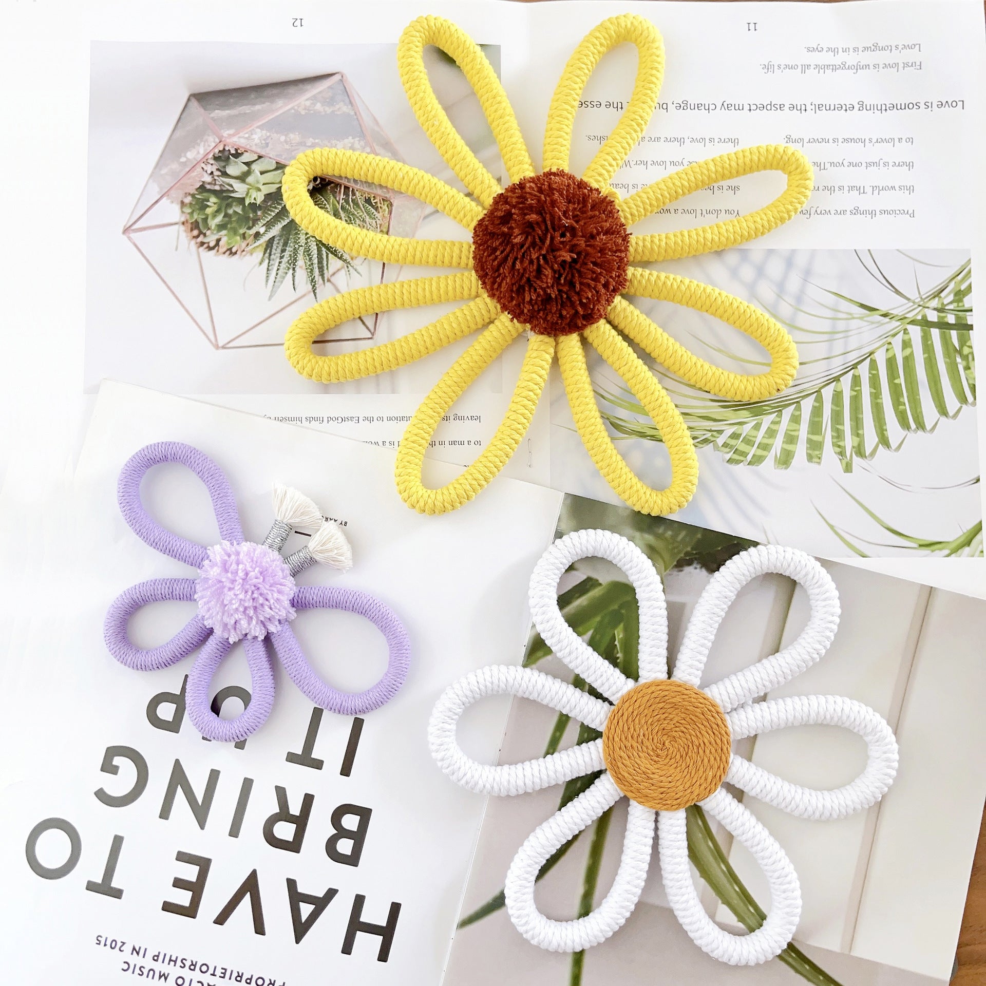Bohemian daisy wall hanging for kids room