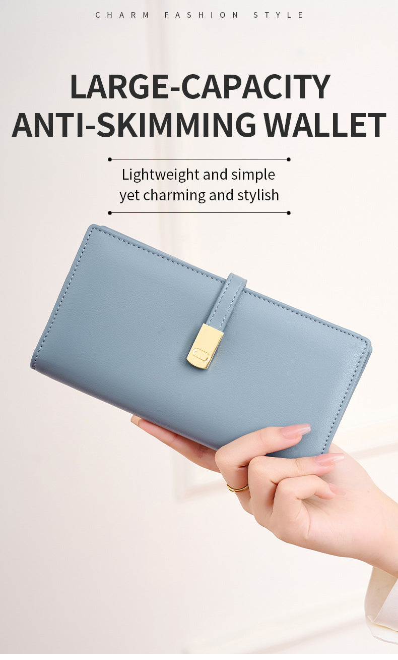 RFID-blocking women's wallet in brown