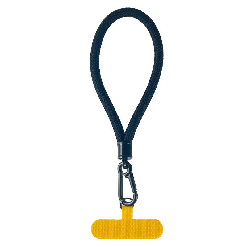 Mobile phone lanyard with metal clasp