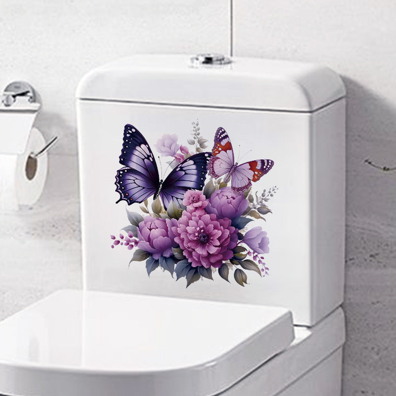 Butterfly toilet sticker design 1