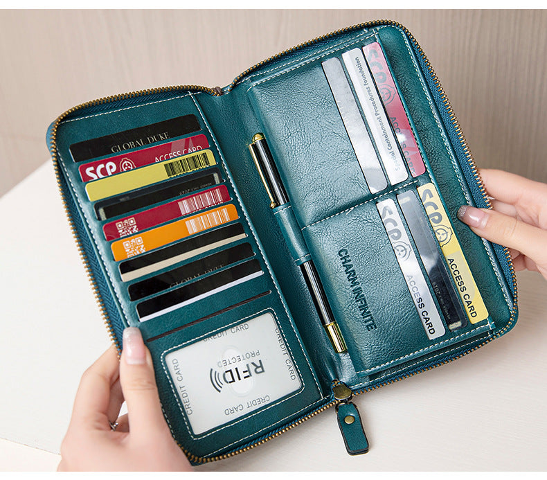 RFID women's wallet in black color