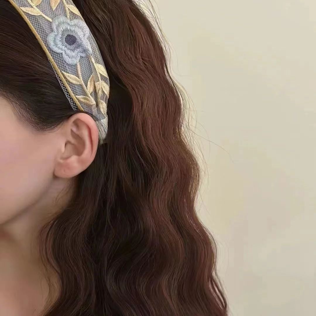stylish green floral headband