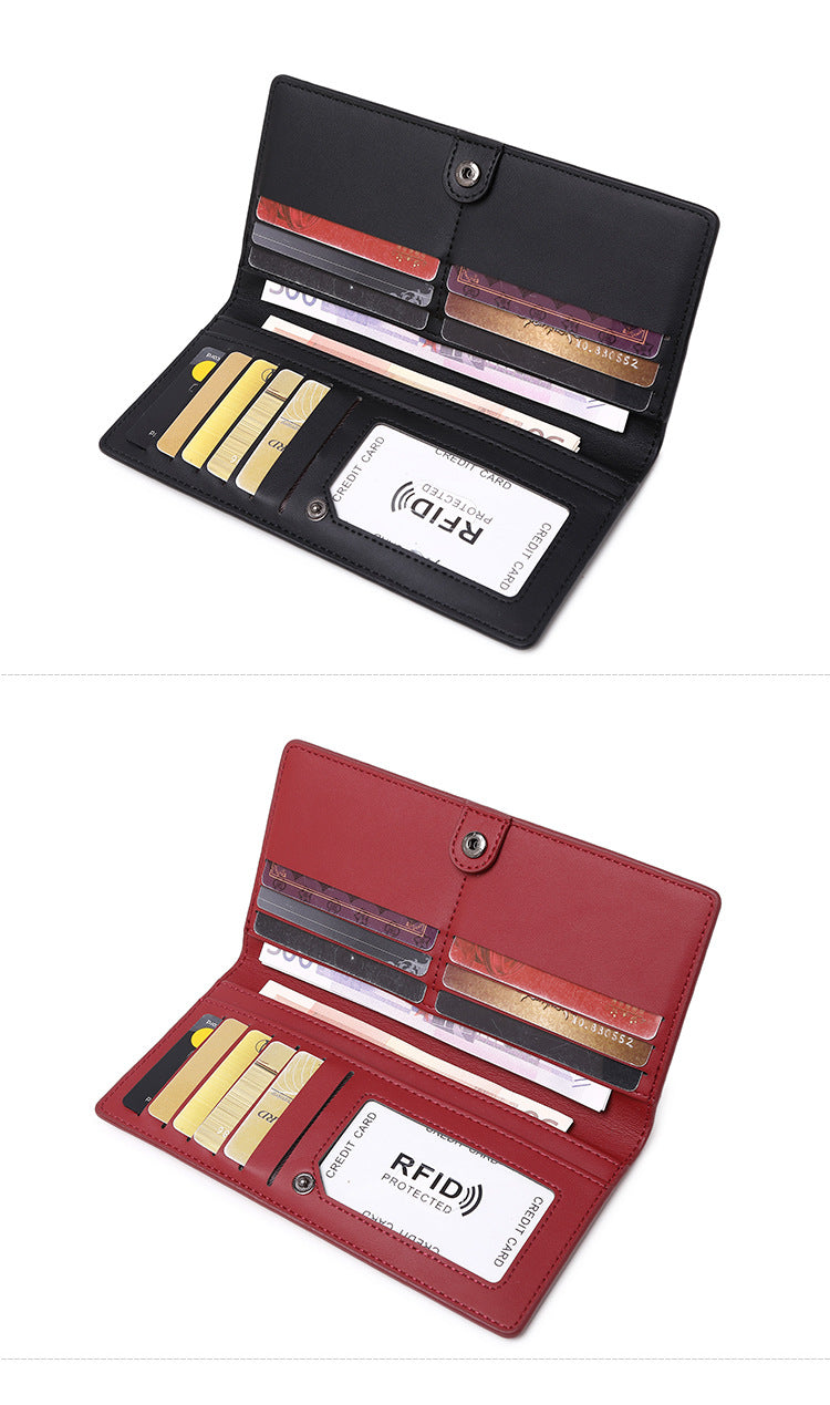 RFID blocking wallet displaying multiple colors