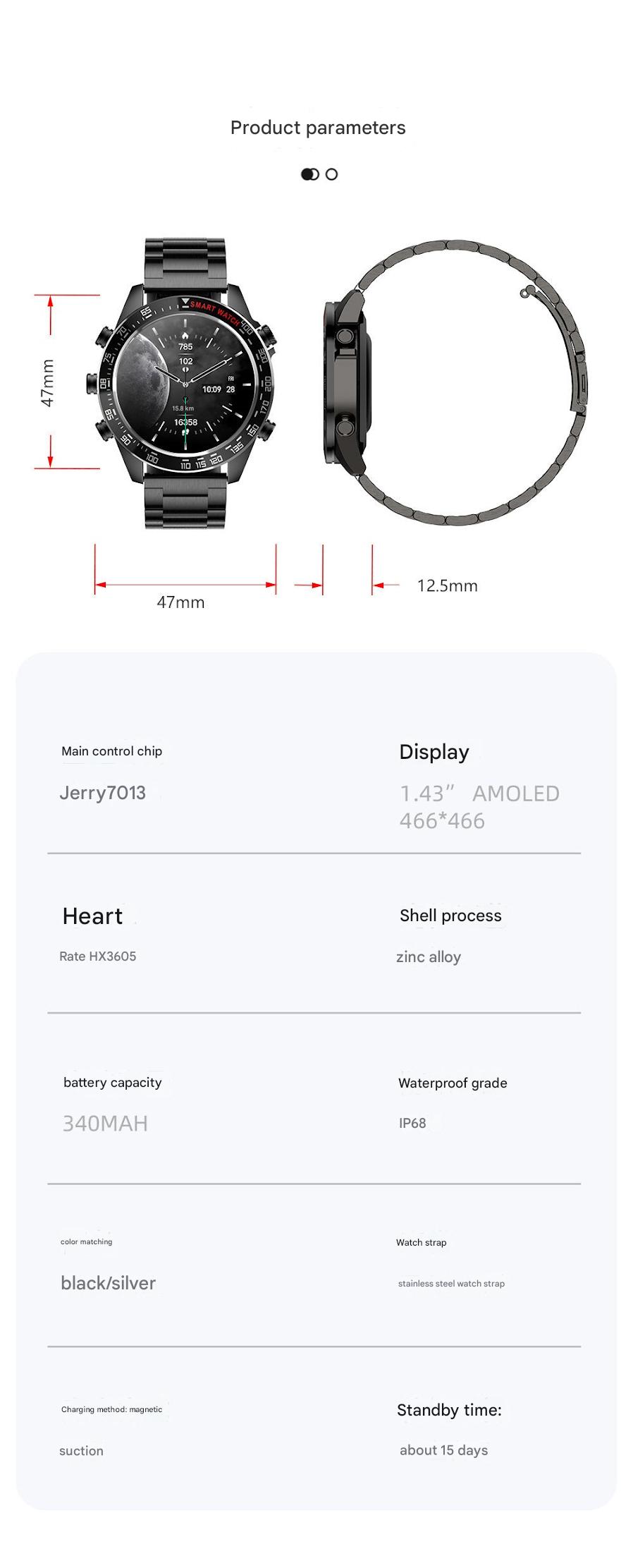 Bluetooth Smartwatch with Charging Dock