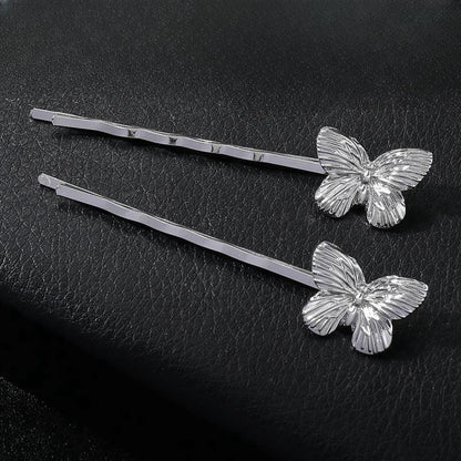 Elegant Metal Butterfly Hair Clip - Silver