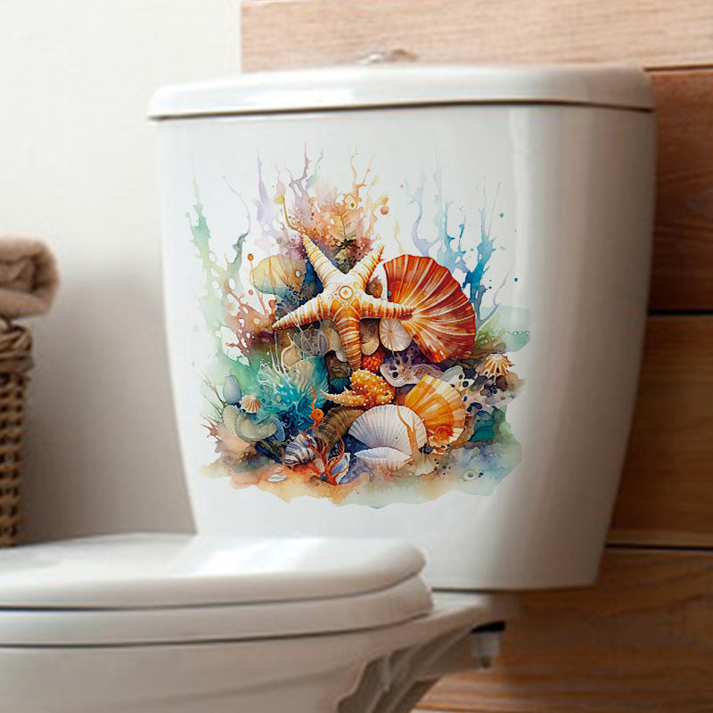Moisture-resistant toilet cover sticker