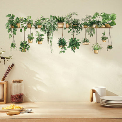 Green plant wall sticker for living room