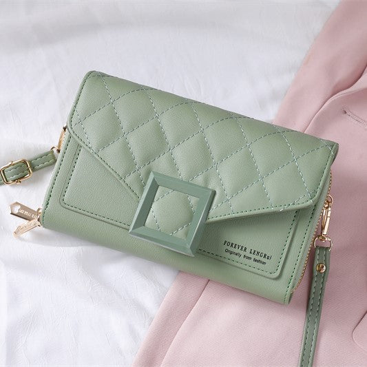 quilted mini shoulder bag blue