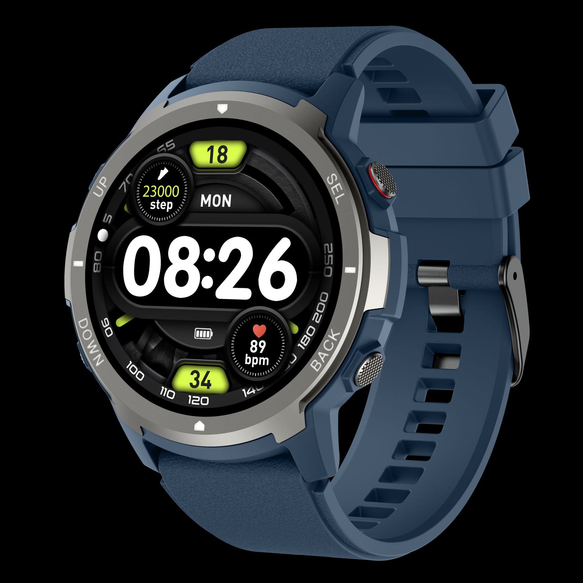 S52 smartwatch recording health metrics in real time