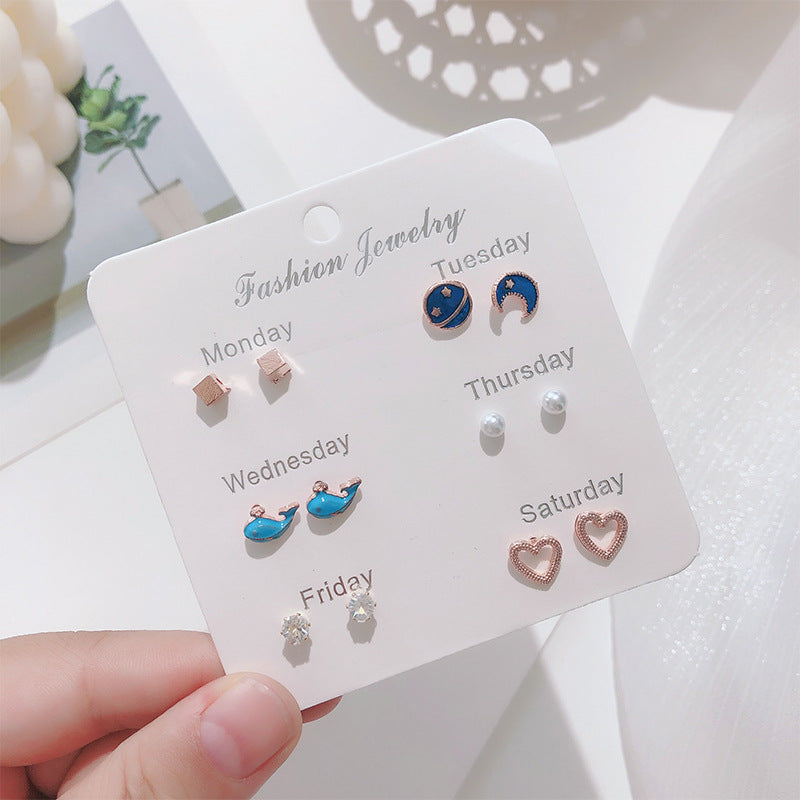 Korean pearl bow earrings image 1