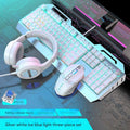 Silver White (Ice Blue Light) Blue Switch + Macro Programming Mouse + Gaming Headset