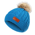 Single Pom-Pom Blue Hat