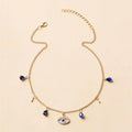 Gold-Plated Blue Crystal Evil Eye Necklace