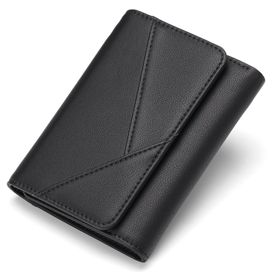 stylish tri-fold wallet in starry black