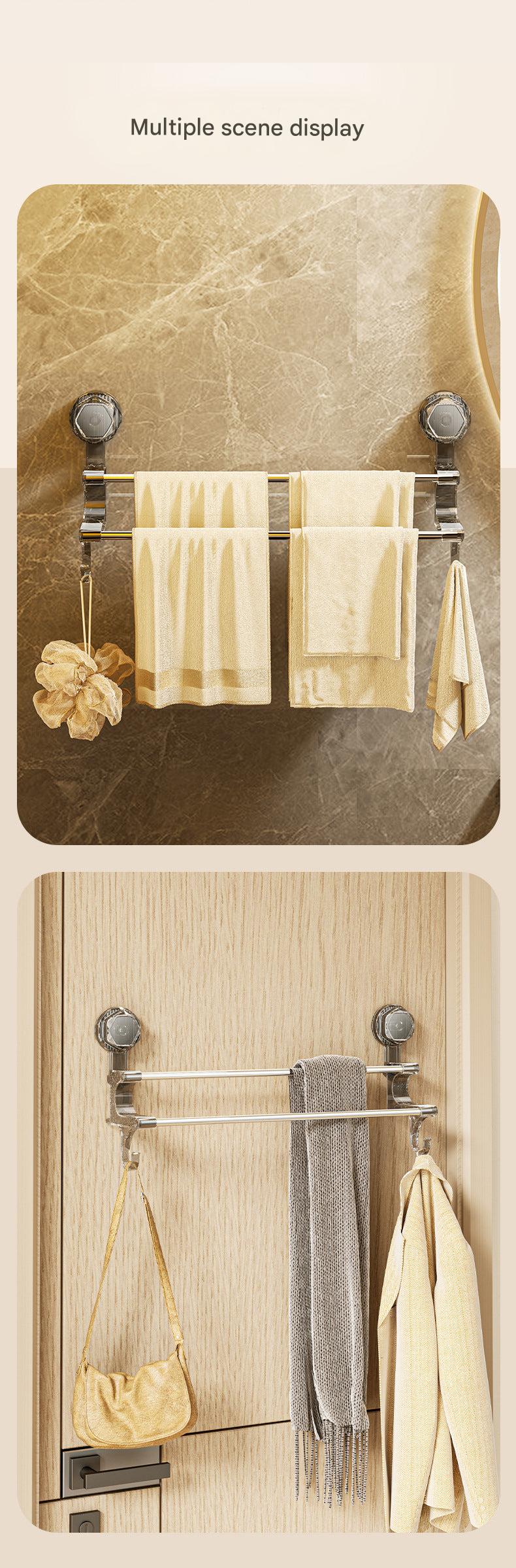 Dual-Pole Suction Towel Rack Image 1