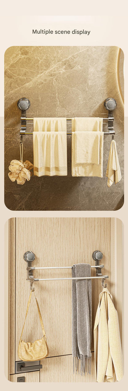 Dual-Pole Suction Towel Rack Image 1