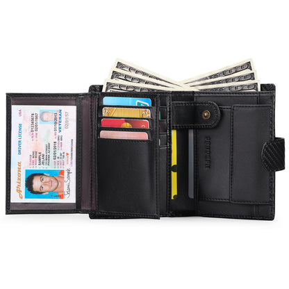 Matte finish leather wallet - Coffee color