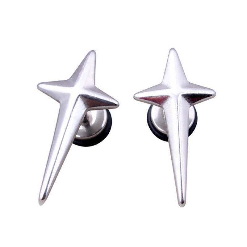 Fashion-forward unisex cross earrings in gold and black