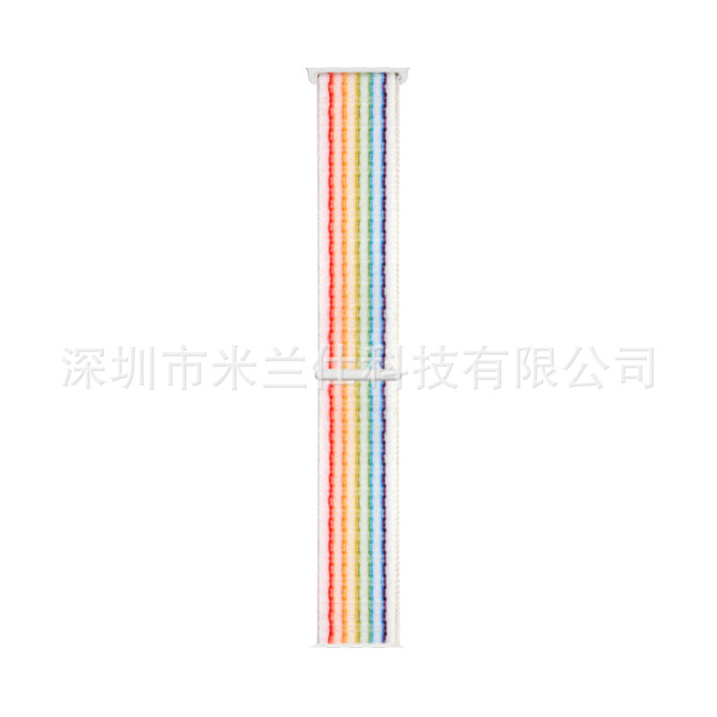 Stylish Nylon Braided Watch Band for Apple Watch - Compatible with Series 1-9 & Ultra - Adjustable Velcro Closure - Multiple Colors Available