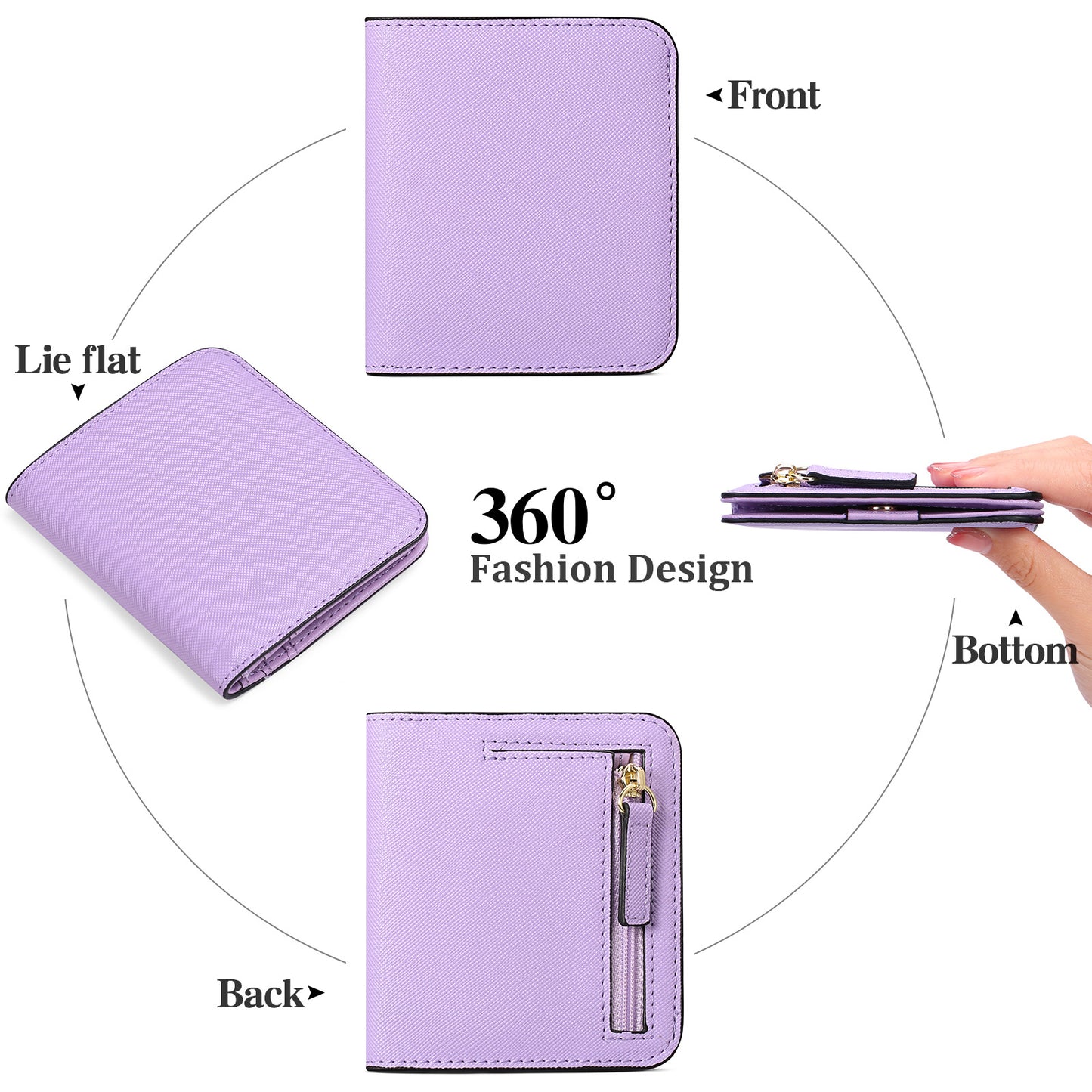 Grape purple PU leather wallet