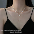 White Gold Shell Pearl Necklace