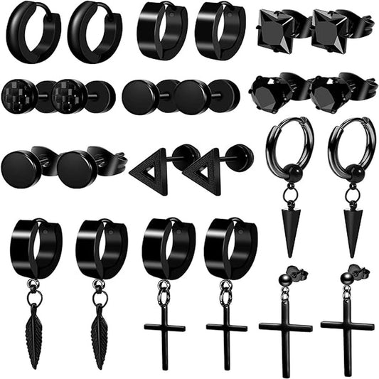 Stylish geometric earrings with black finish image 4