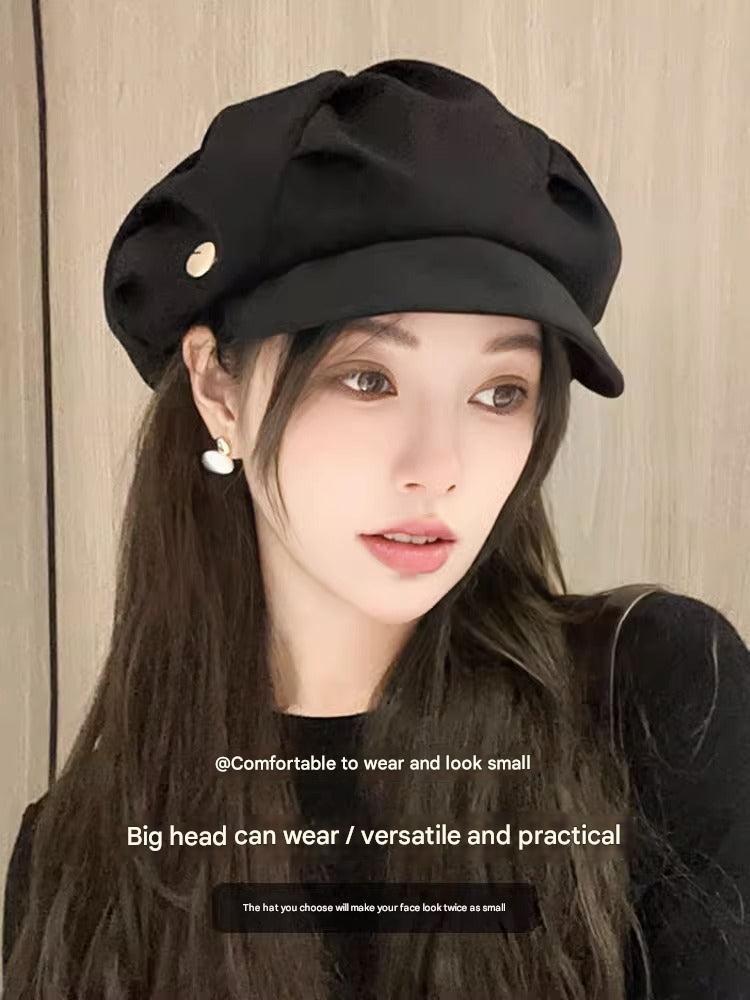 beige women's beret hat