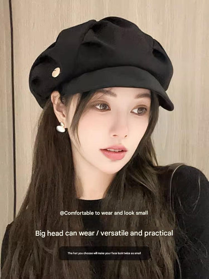 beige women's beret hat