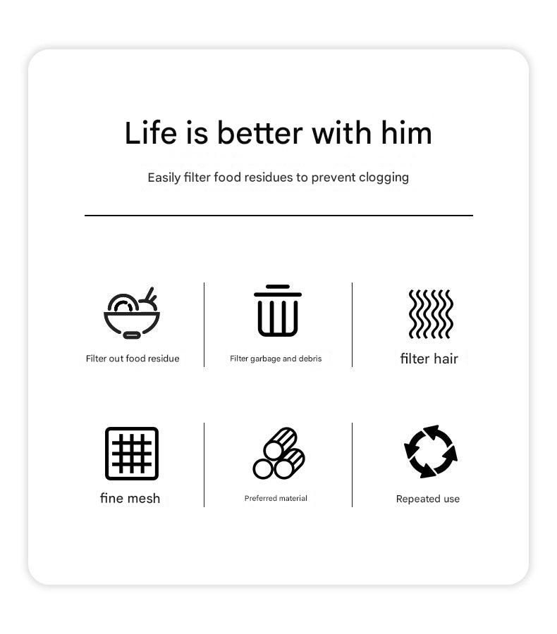 Easy-to-clean stainless steel sink filter
