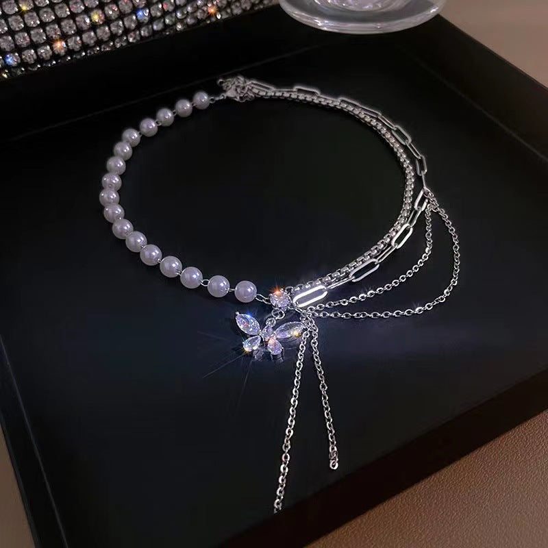 butterfly pearl necklace image 4