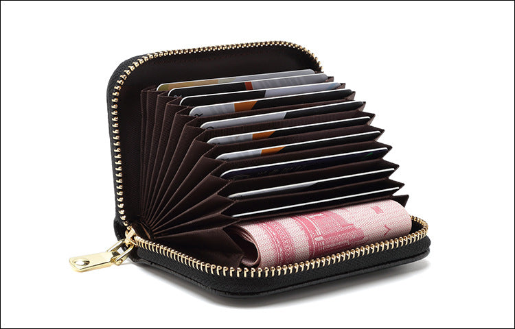 RFID blocking leather wallet in black color