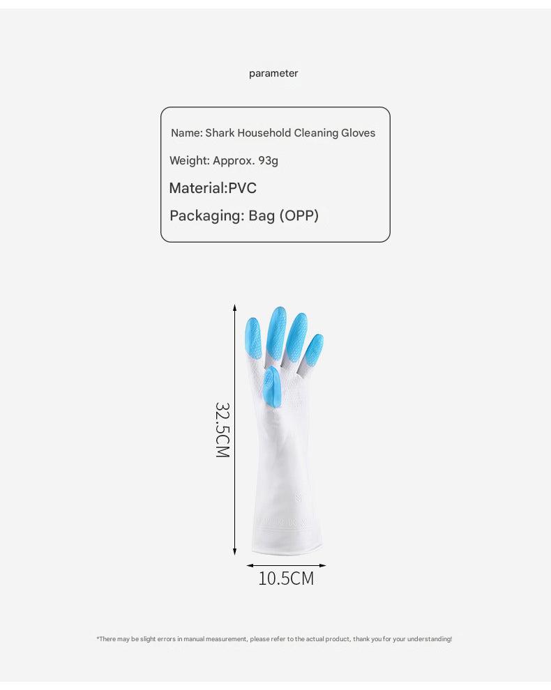 Pink latex dishwashing gloves