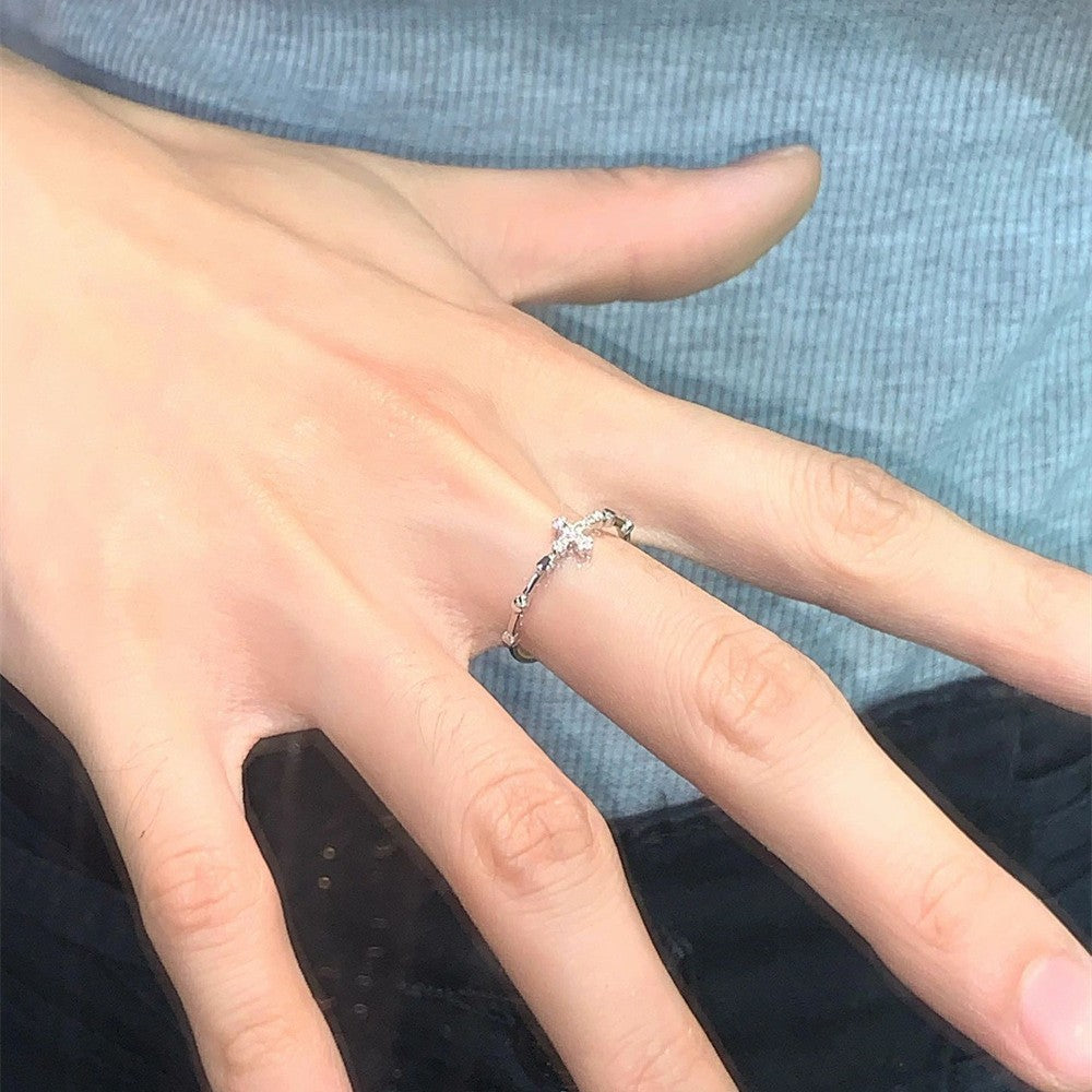 Chic adjustable cross ring style - image 7
