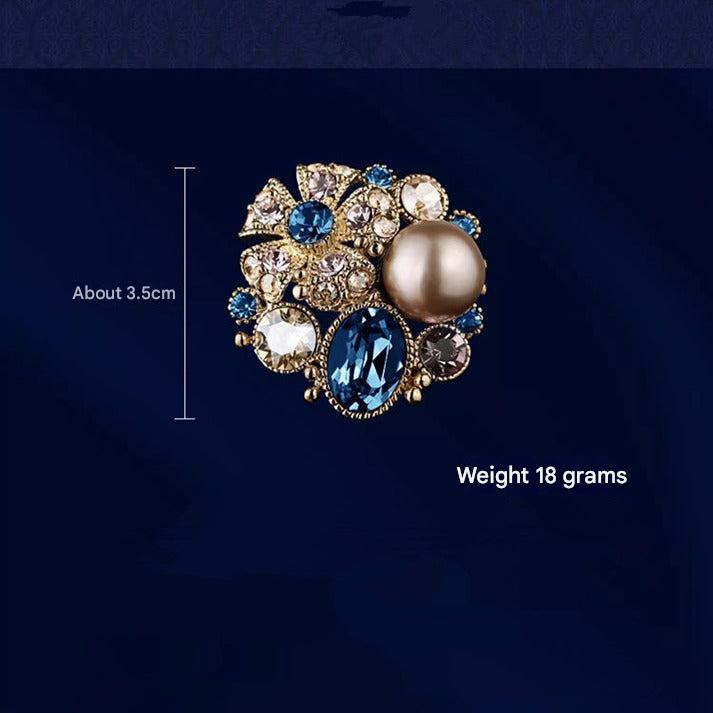 Rhinestone Floral Brooch Image 2