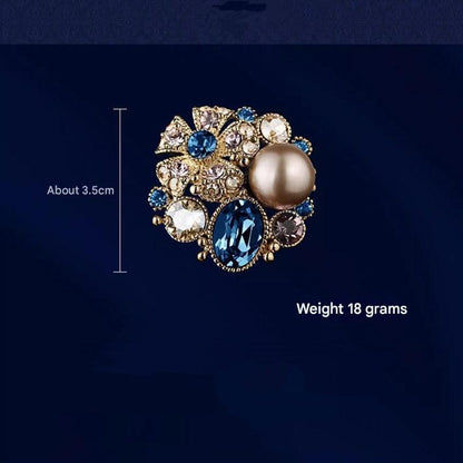 Rhinestone Floral Brooch Image 2