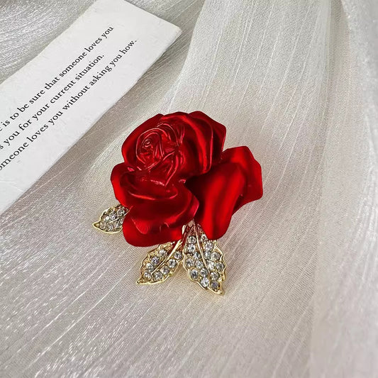 Unique Gift Idea Red Rose Brooch Image 6