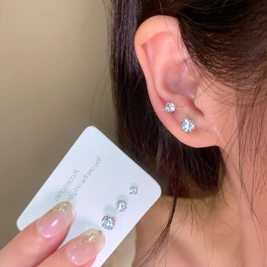 Zircon ear studs in various colors image 4