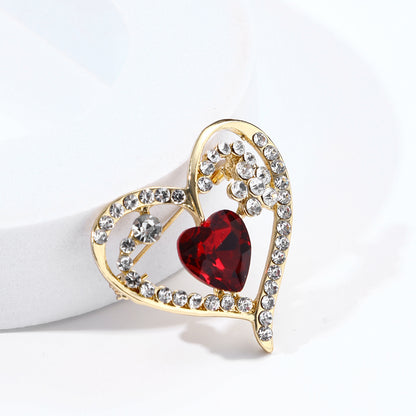 Trendy heart brooch for women outfit