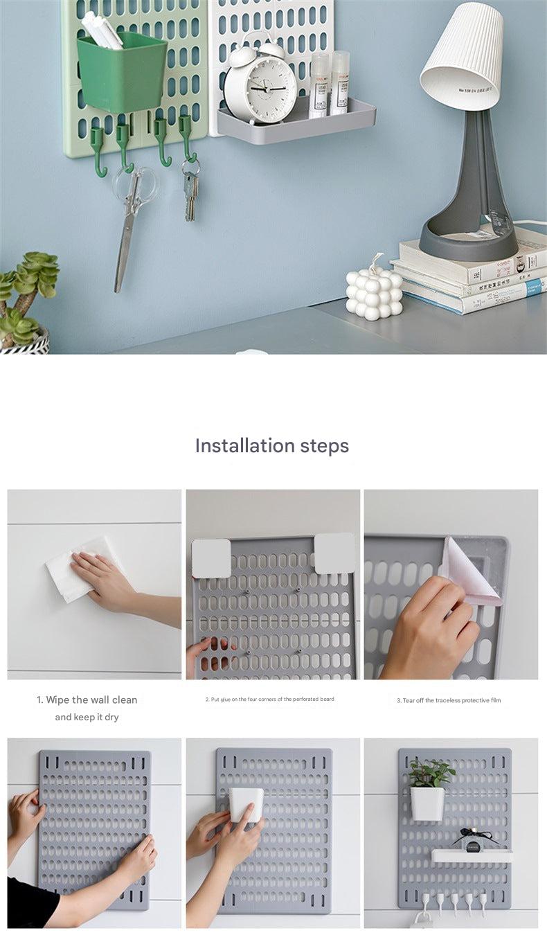 functional wall organizer with hooks