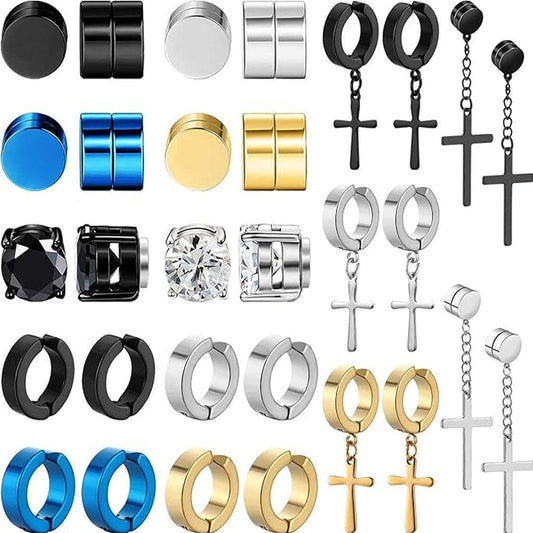 Non-pierced steel zirconia earrings image 1