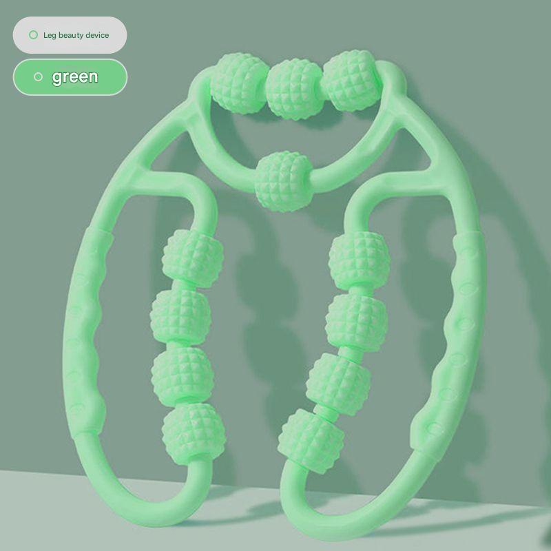 Close-up of dual row roller leg massager