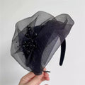 Organza Half Hat Black