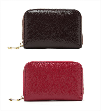 RFID blocking leather wallet in amethyst purple color