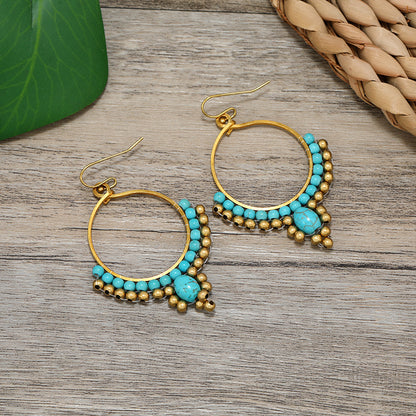 Image of Bohemian Vintage Woven Tassel Earrings design 1