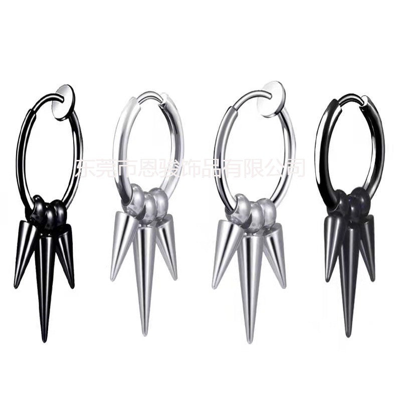 Stylish no-pierce stainless steel tassel earrings - image 1