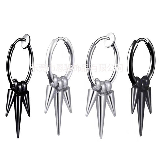 Stylish no-pierce stainless steel tassel earrings - image 1